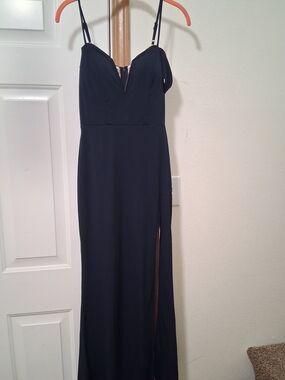 HOMECOMING/PROM City Studio Navy Spaghetti-Strap Maxi Dress with Thigh Slit